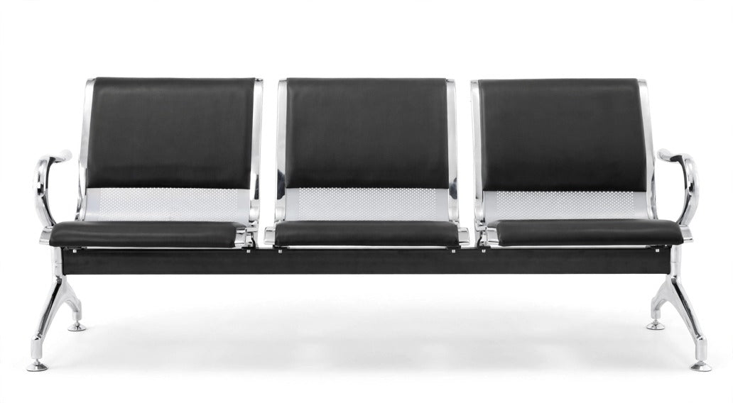 BENCH PLUS Negra Espera 3 Plazas | IPEG GROUP